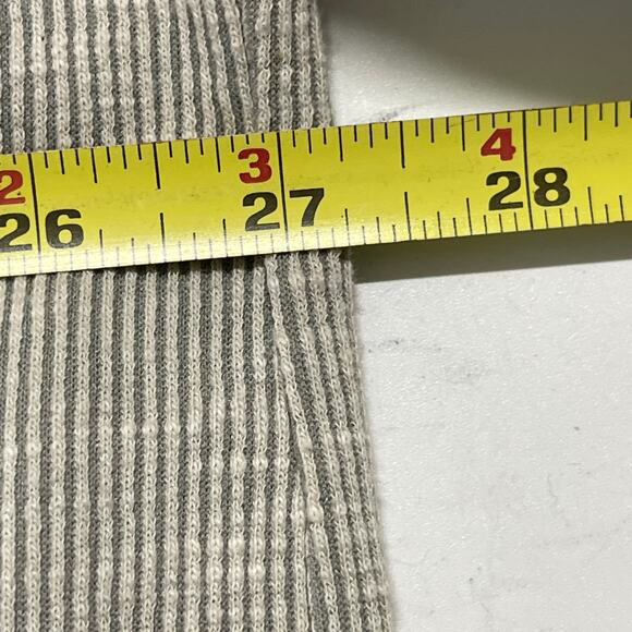 DONNI Ribbed Sweater Cardigan Womens One Size Gray Beige Long Length Pockets - Picture 4 of 6